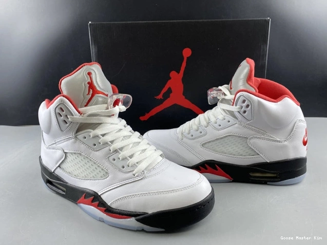 Retro Fire DA1911-102 5 Red Air Tongue Jordan Silver (2020) 0527
